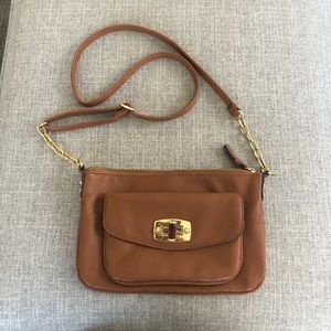 Tan cross body purse